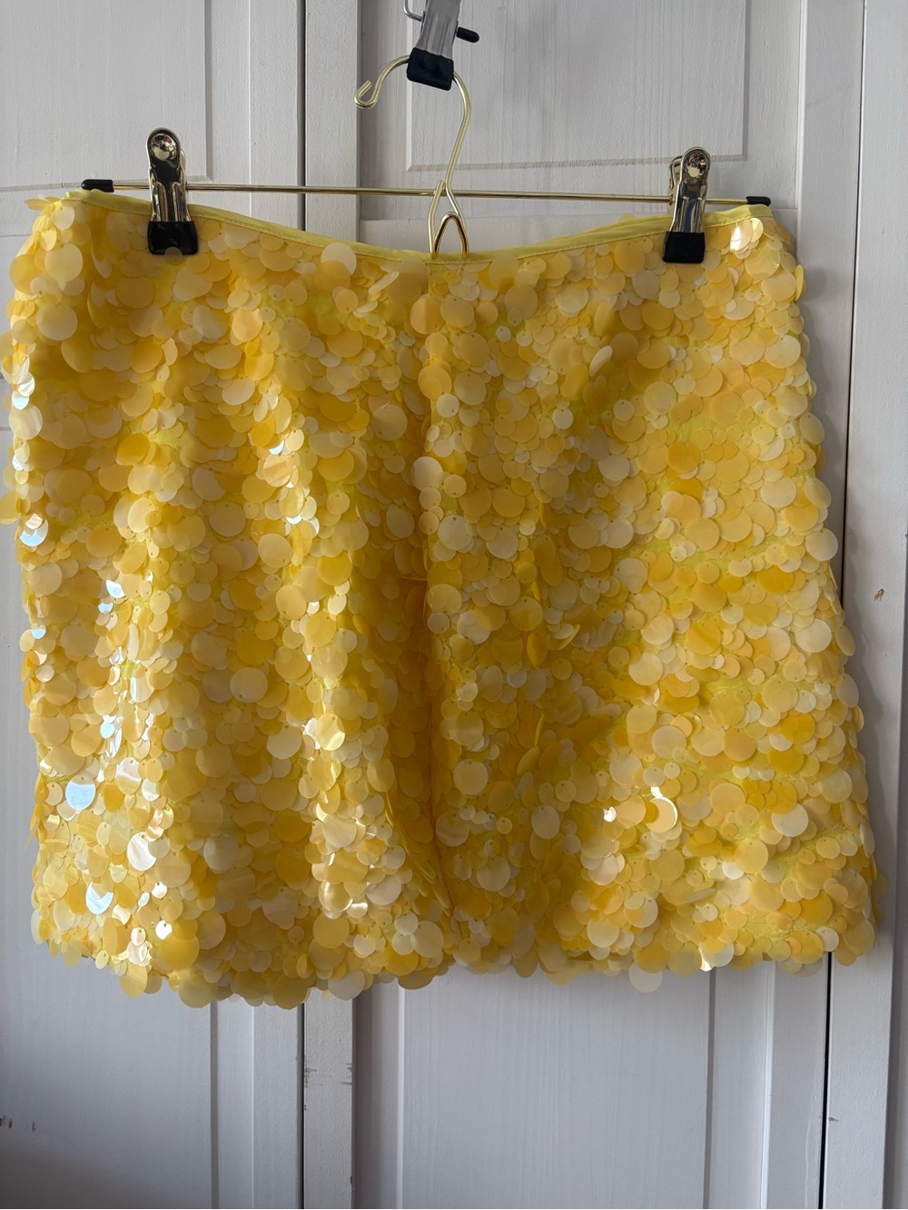 Yellow Sequin A-Line Mini Skirt - Women's Sparkle Skirt